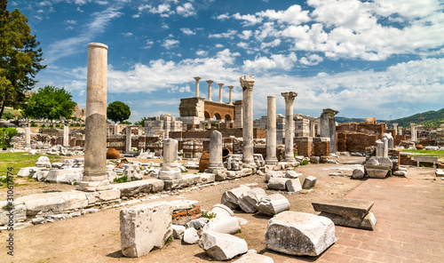 Ruins of the St. John Basilica at Ephesus in Turkey photo