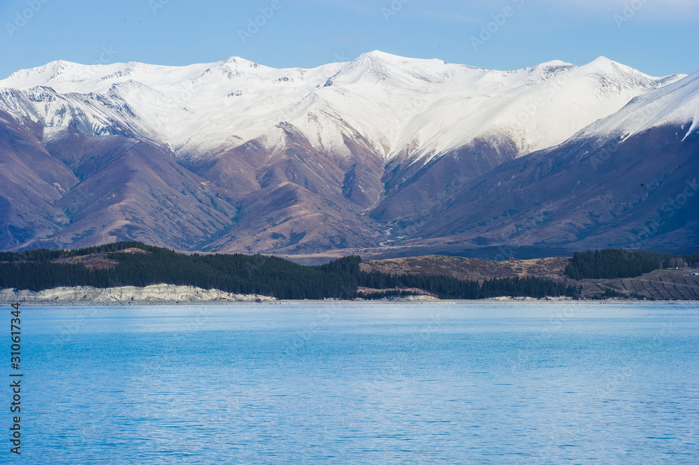 Snow mountain in south island New Zealand 