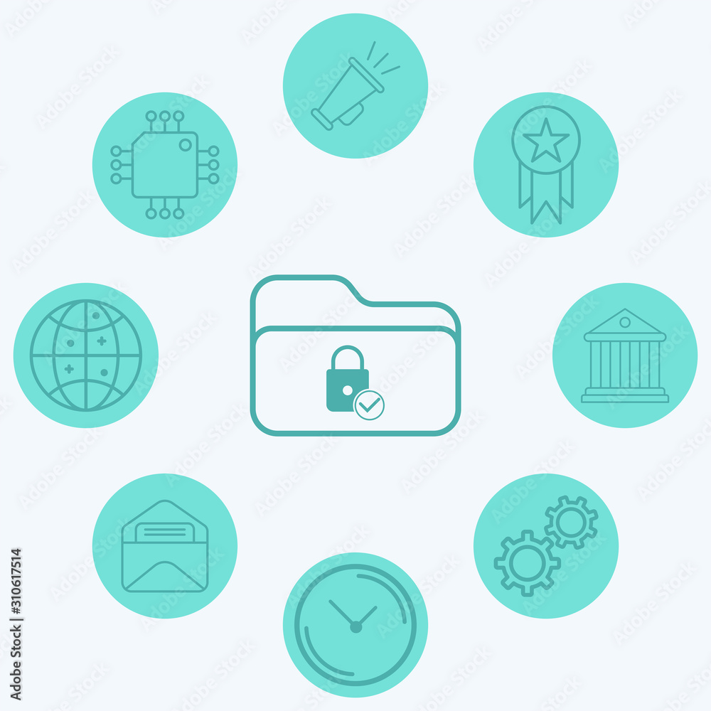 Padlock vector icon sign symbol