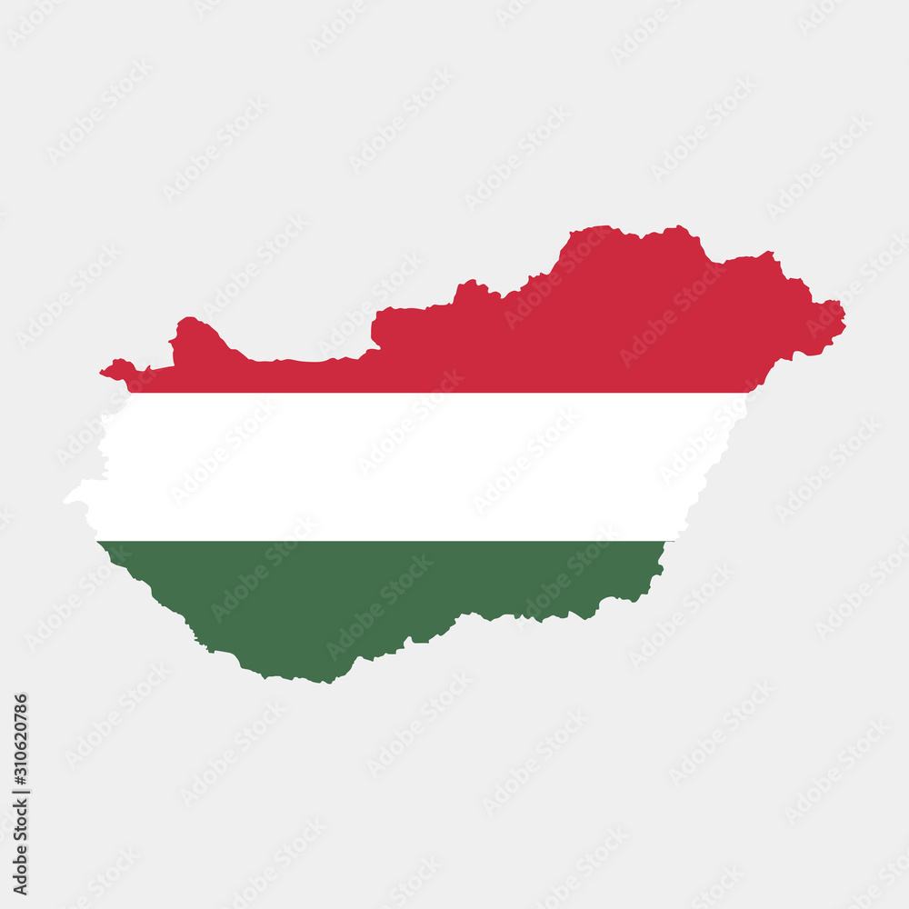 Vector illustration of Hungary flag map. Vector map. Vector illustration of Hungary flag map. Vector map.