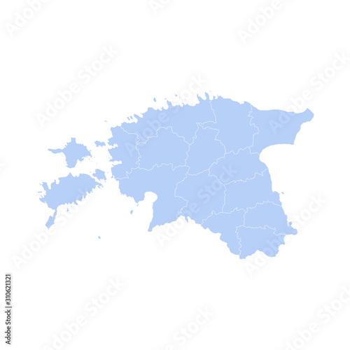 Vector illustration of Estonia map. Vector map.