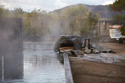 Japanese open air hot spring 