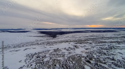 sunset over the tundra