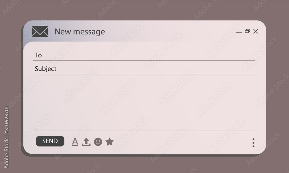 Email interface banner for browser message. Mock up for your text
