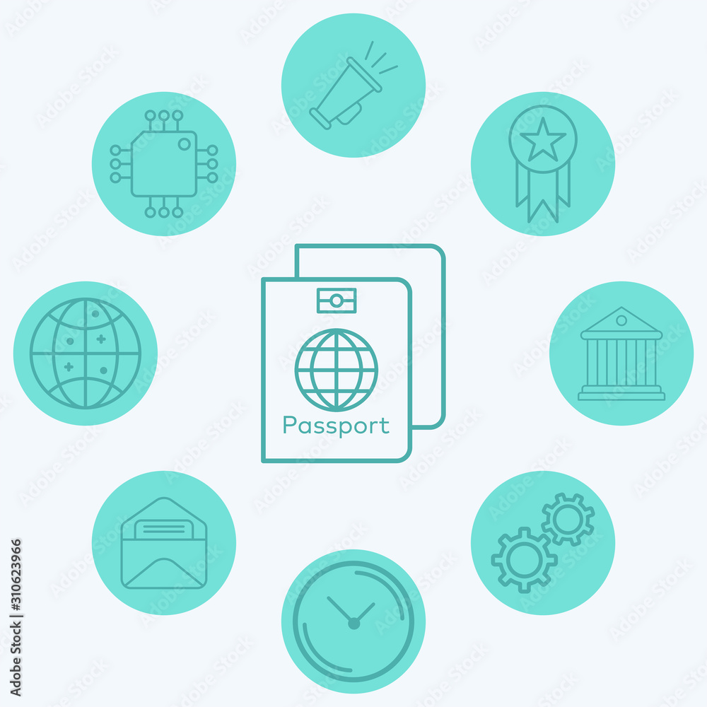 Passport vector icon sign symbol Passport vector icon sign symbol