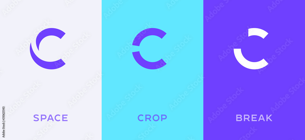 Set of letter C minimal logo icon design template elements Stock Vector ...