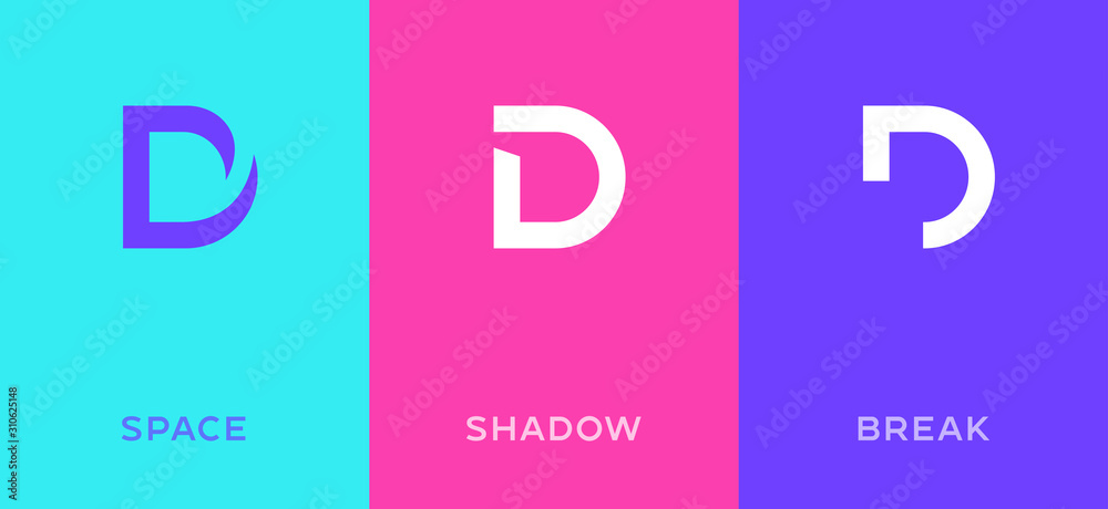 Set of letter D minimal logo icon design template elements - obrazy, fototapety, plakaty 