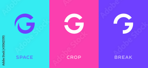 Set of letter G minimal logo icon design template elements