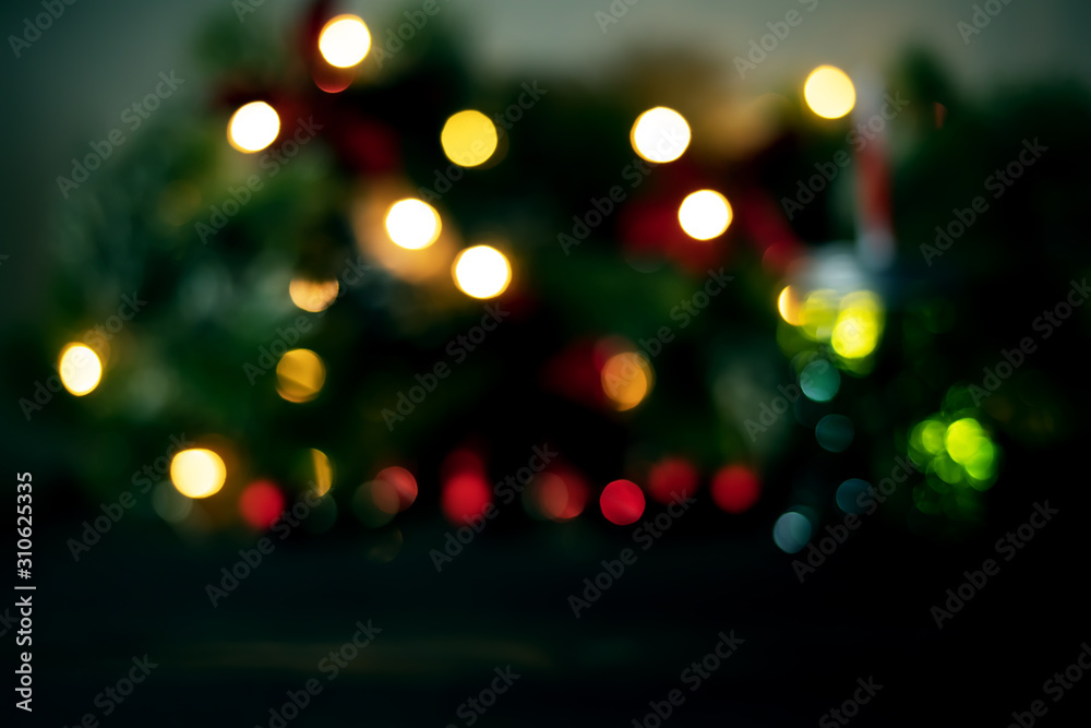 Christmas lights bokeh effect, design for Christmas card