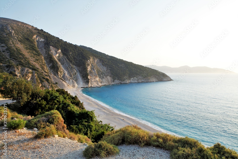 Myrtos beach in Kefalonia island Greece