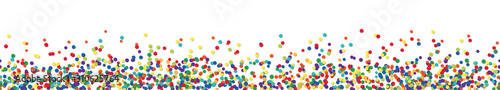 colored confetti on lower border with free space for text