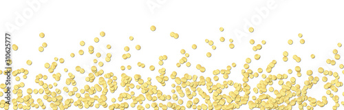 colored confetti on lower border with free space for text