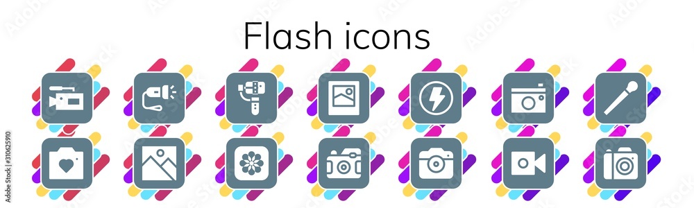 Modern Simple Set of flash Vector filled Icons