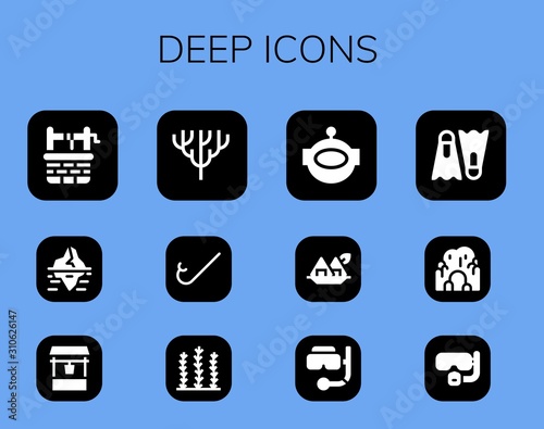 Modern Simple Set of deep Vector filled Icons