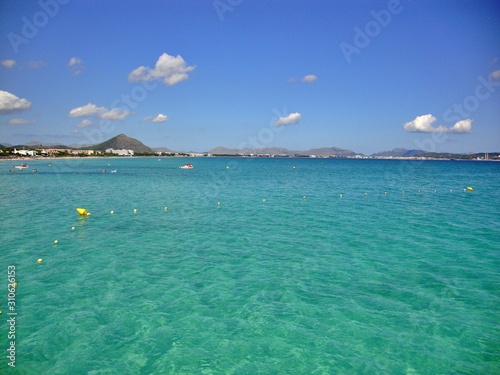sea and blue sky in mallorca spain