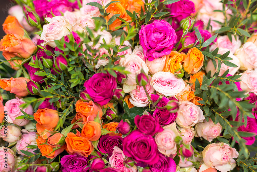 bouquet of rose flowers, background, texture
