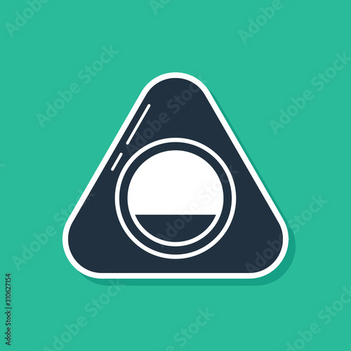 Blue Pet bed icon isolated on green background. Vector Illustration photo