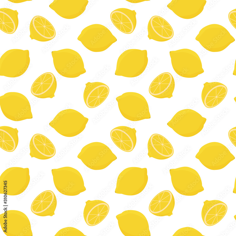 Lemon seamless pattern. Vector background.