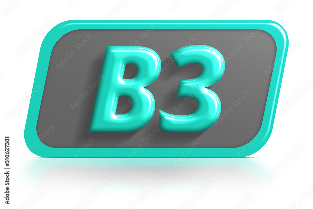 Vitamin B3 on an abstract background. Natural medicine isolated icon. Basics of a healthy diet. 3D illustration. Vitamin B3 on an abstract background. Natural medicine isolated icon. Basics of a healthy diet. 3D illustration.