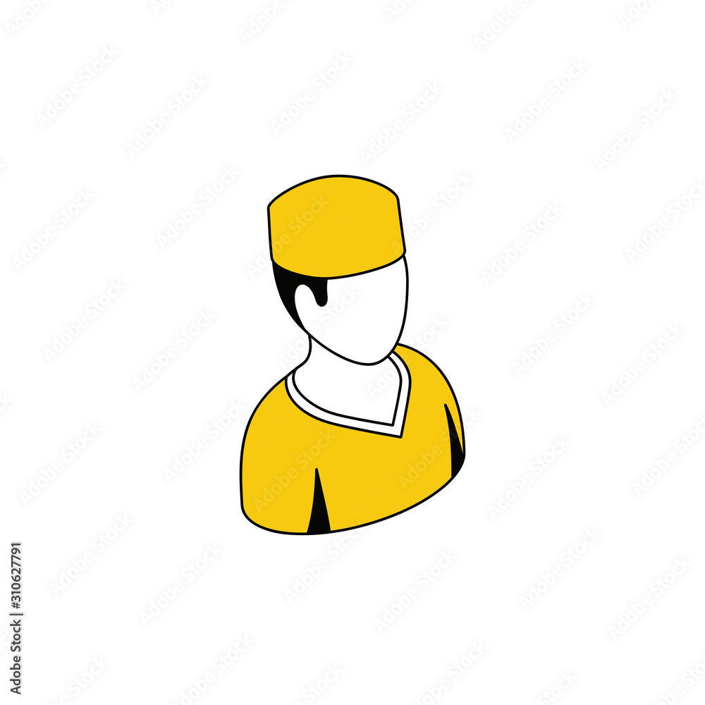 User avatar man doctor. Vector line, 3d stroke isometric, color web icon, new flat style. Creative illustration design, abstract idea for infographics.
