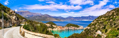 Beautiful nature and sea scenery of Crete island  Istron bay. Greece