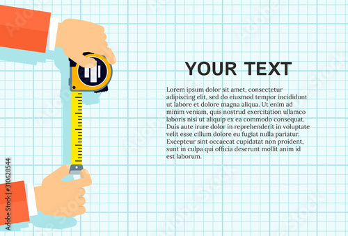 Measuring tape in the hands
