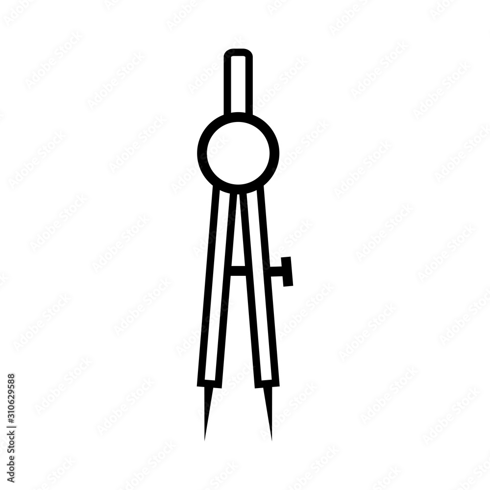 Calipers, divider icon vector in flat design Calipers, divider icon vector in flat design