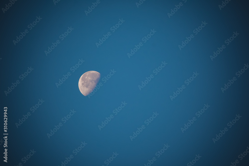 The mystery half moon at the night sky. The mystery half moon at the night sky.