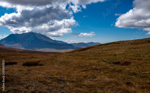 Mountain plateau in clear weather in the Altai Republic.