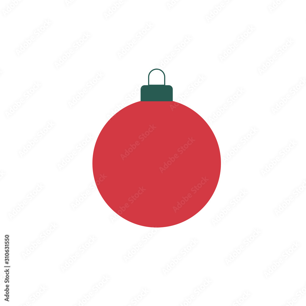 Red Christmas tree bauble flat vector icon isolated for web and mobile.X mas tree decoration,ornament icon. Red Christmas tree bauble flat vector icon isolated for web and mobile.X mas tree decoration,ornament icon.