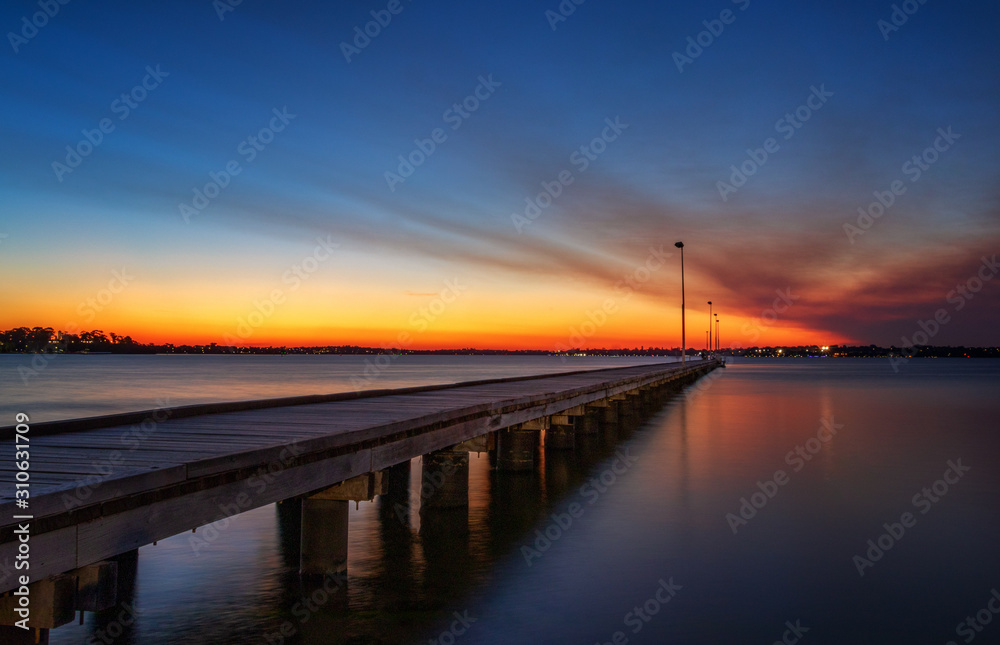 Long Exposure Sunset at Jetty in Perth Australia