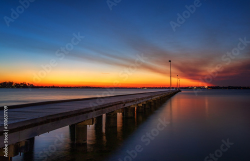 Long Exposure Sunset at Jetty in Perth Australia © Sue