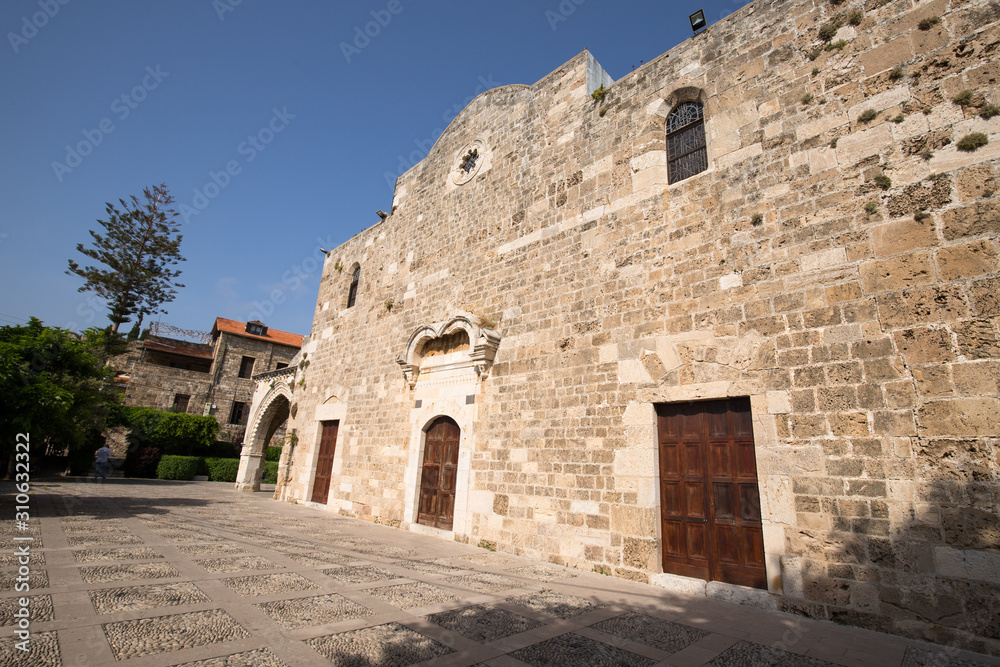 The Crusades-era Church of St. John-Mark in Byblos. Byblos, Lebanon - June, 2019