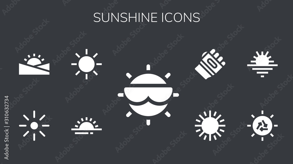 Modern Simple Set of sunshine Vector filled Icons