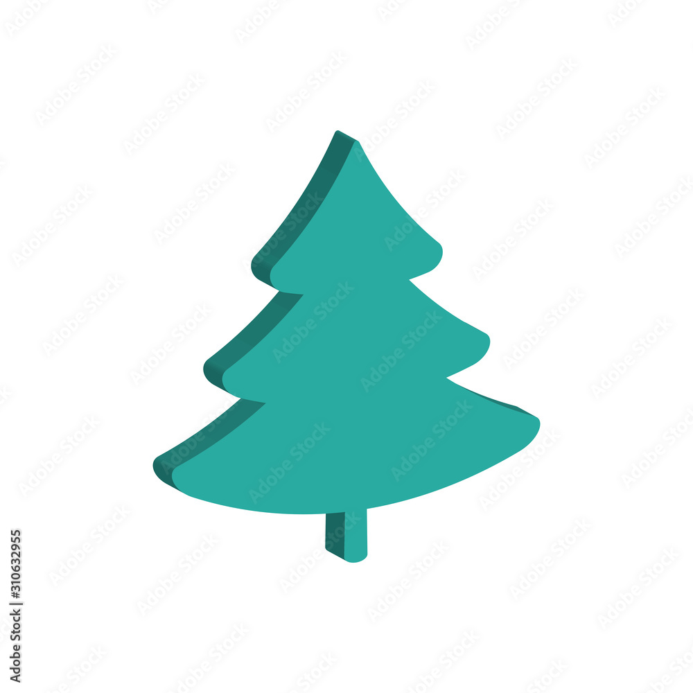 3 d green Christmas tree icon isolated on a white background for greeting cards,invitations. 3 d green Christmas tree icon isolated on a white background for greeting cards,invitations.