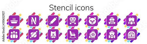 Modern Simple Set of stencil Vector filled Icons