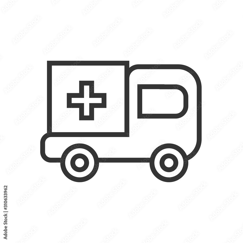 Ambulance truck icon vector, filled flat sign, solid pictogram isolated on white. Symbol, logo illustration. Pixel perfect Ambulance truck icon vector, filled flat sign, solid pictogram isolated on white. Symbol, logo illustration. Pixel perfect