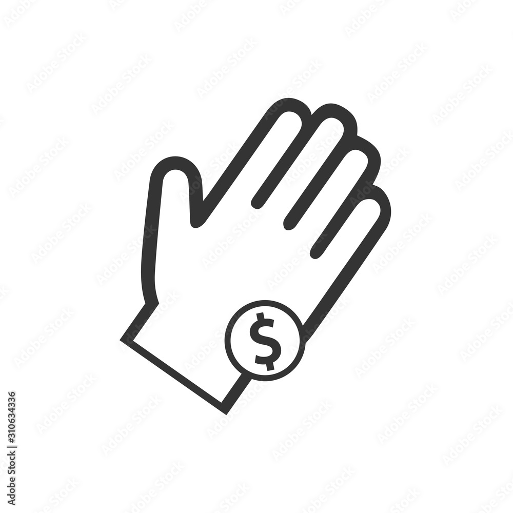 Hand Receive Money Icon Vector Illustration. Dollar Sign Flat Design Hand Receive Money Icon Vector Illustration. Dollar Sign Flat Design