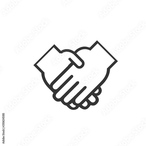 Business handshake / contract agreement flat vector icon for apps and websites
