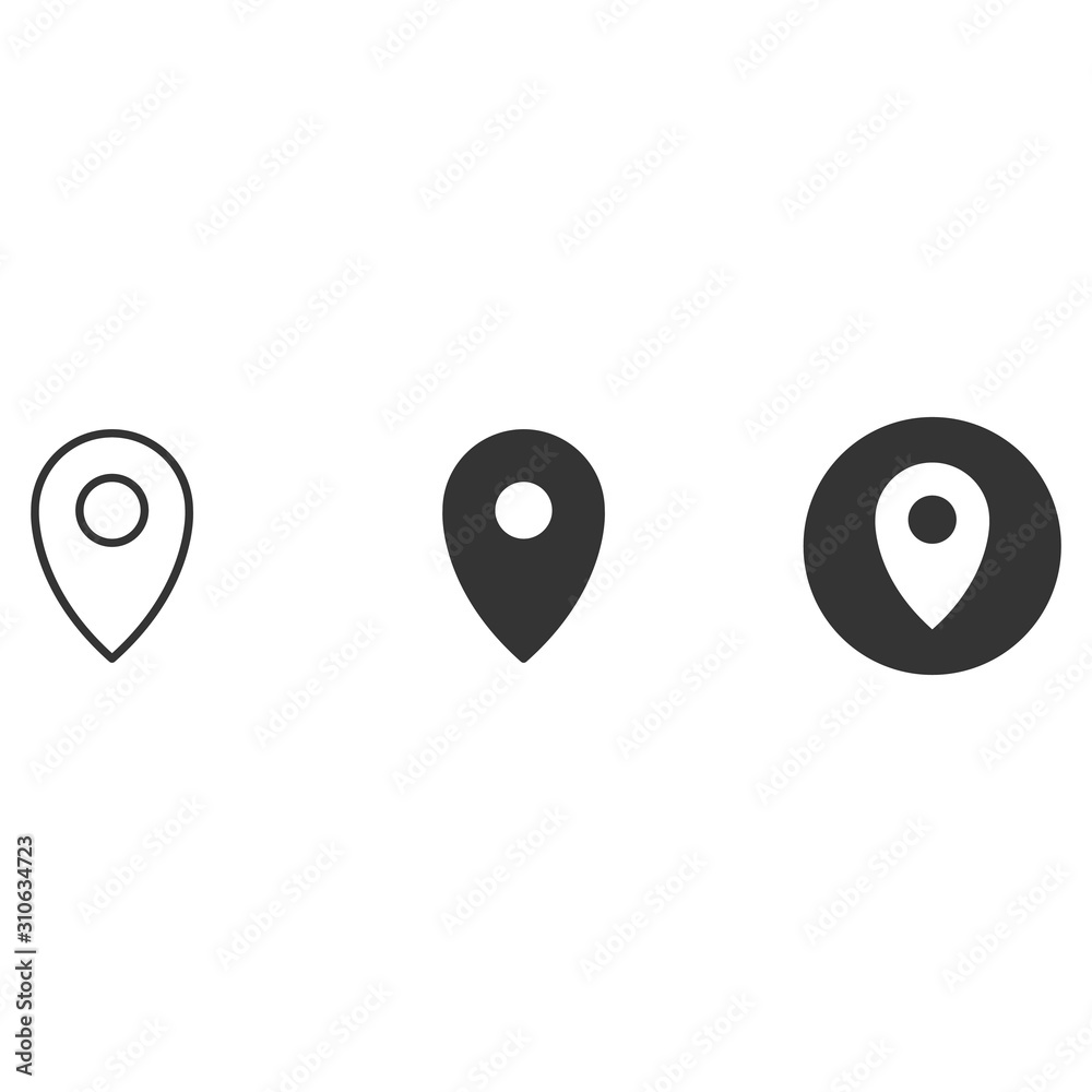 Pin icon location sign icon vector illustration isolated on white background Pin icon location sign icon vector illustration isolated on white background