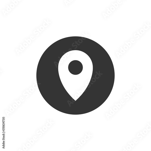 thin line pin point, location icon on white background