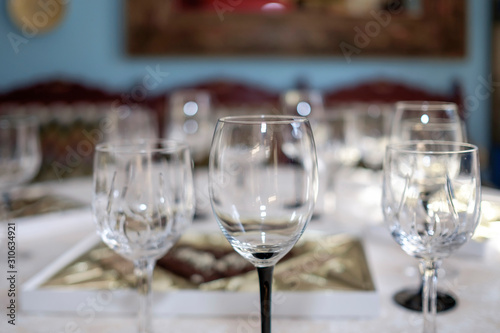 Wedding table with champagne glasses 2