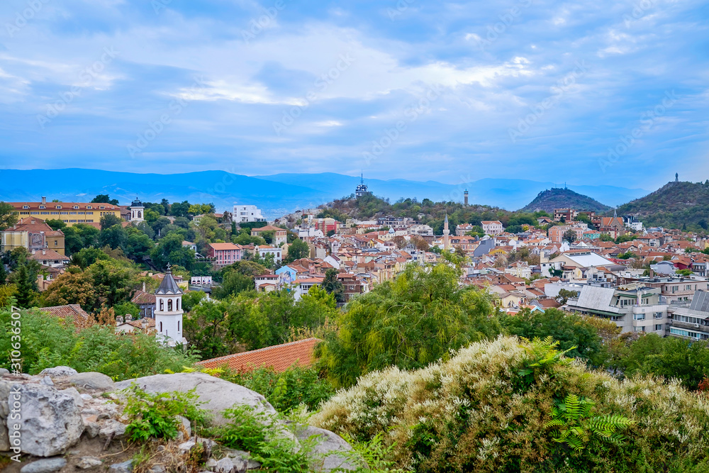 Panoramic view of Plovdiv City in summer 4