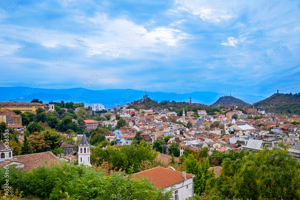 Panoramic view of Plovdiv City in summer 5