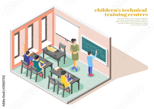 Children Technical Training Composition © Macrovector