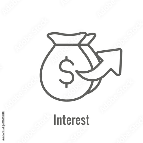 Investment or Banking Icon that shows increase in amount
