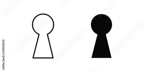 vector illustration of keyhole isolated icon. door, lock, key flat simple symbol