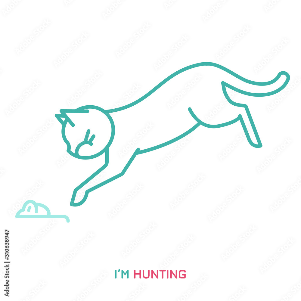 Fototapeta premium Cat Behavior Icons