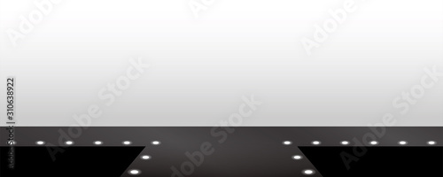 Stage and white backdrop vector. 