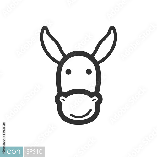 Donkey icon. Farm animal vector illustration